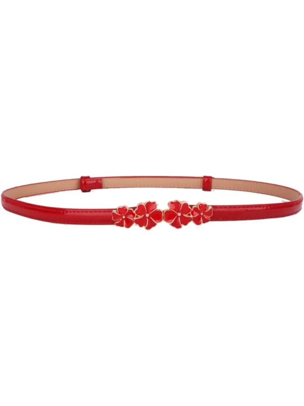 Chic Bowknot Buckle Thin Patent Leather Waist Belt for Dresses & Outfits